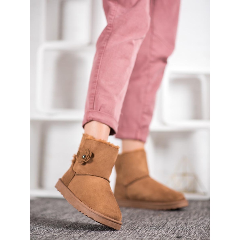 SHELOVET Mukluki con fiore marrone 1