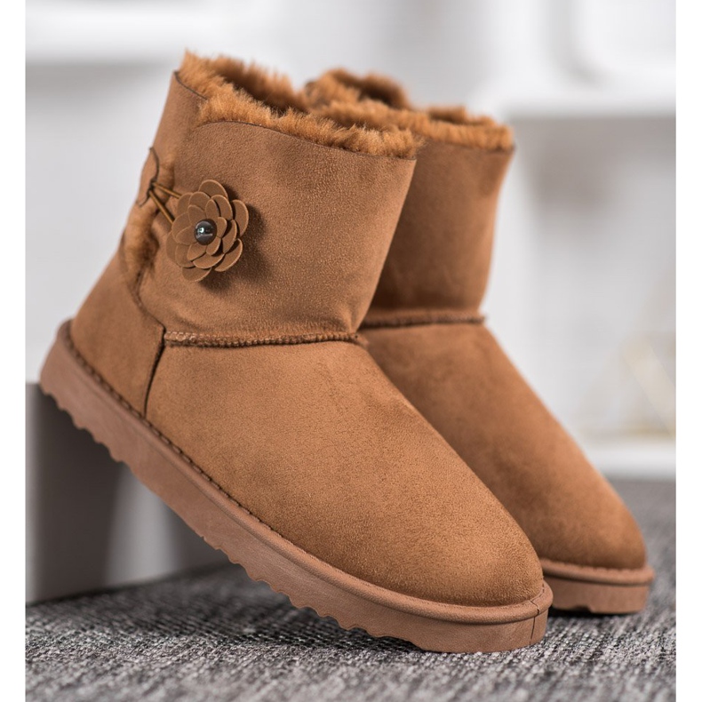 SHELOVET Mukluki con fiore marrone 2