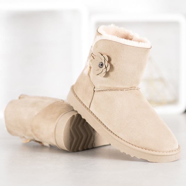 SHELOVET Mukluki con fiore marrone 1