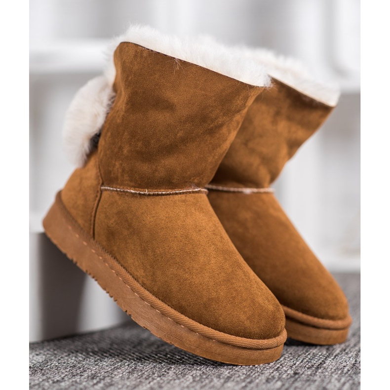 Bella Paris Stivali da neve con pompon marrone 2