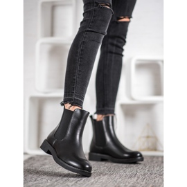 SHELOVET Stivali slip-on con elastico nero 1