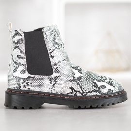 SHELOVET Stivali Chelsea Sulla Piattaforma bianco nero 1