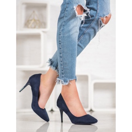 Comer Tacchi in pelle scamosciata blu 1