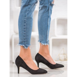 SHELOVET Décolleté in camoscio nero 2