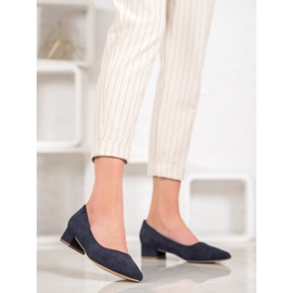 SHELOVET Décolleté con tacco piatto blu 2