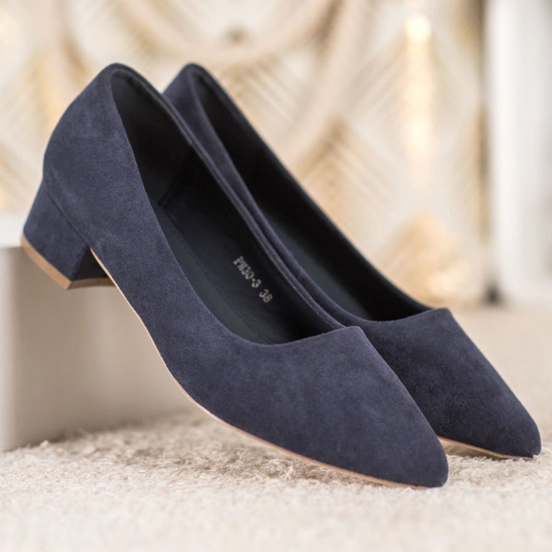 SHELOVET Décolleté con tacco piatto blu 1