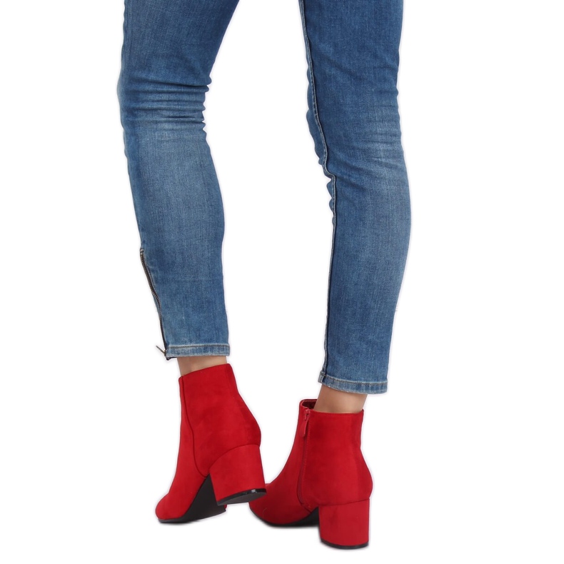 Stivali rossi con tacco basso YQ216P Rosso 1