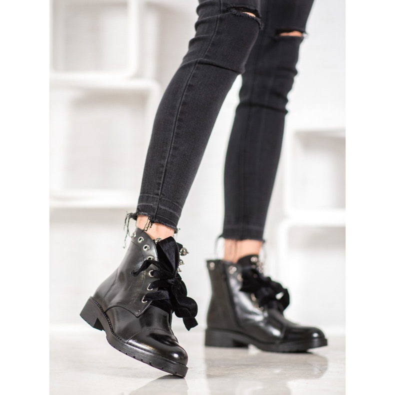 Bella Paris Stivali Con Un Fiocco Decorativo nero 1