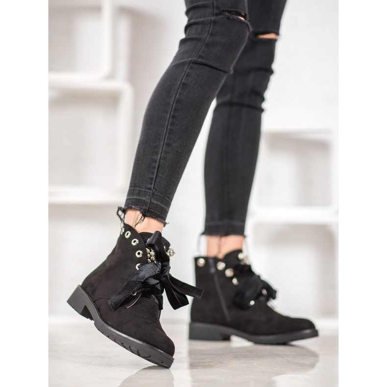 Bella Paris Stivali Con Un Fiocco Decorativo nero 1