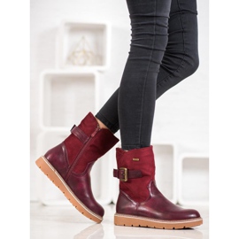 Ideal Shoes Stivali sulla piattaforma rosso 1