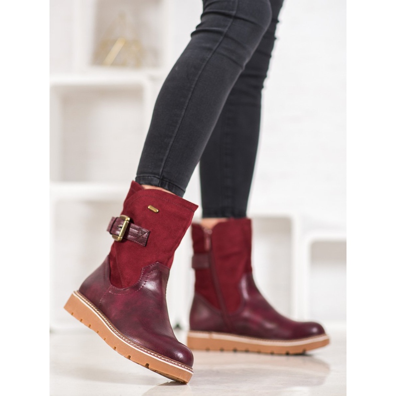 Ideal Shoes Stivali sulla piattaforma rosso 2