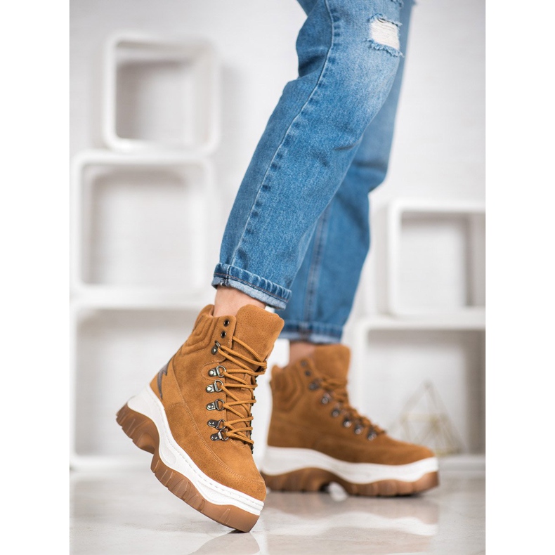 Seastar Stivaletti alla moda con lacci marrone 2