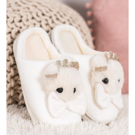 SHELOVET Pantofole Con Fiocco bianca 1