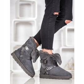 Bona Mukluki Scamosciato Con Righe grigio 1