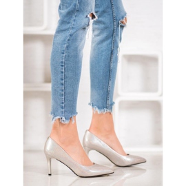 Goodin Stiletti alla moda realizzati in ecopelle grigio 2