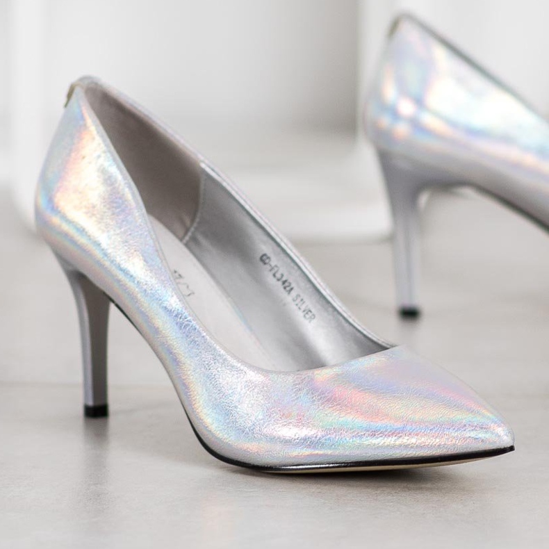 Goodin Stiletti alla moda realizzati in ecopelle grigio 1