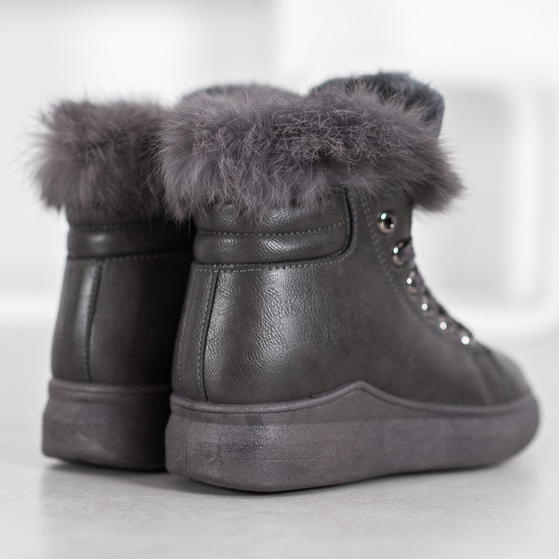 SHELOVET Stivaletti Legati Con Pelliccia grigio 1