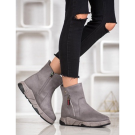 SHELOVET Stivali alla moda in pelle scamosciata grigio 1