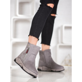 SHELOVET Stivali alla moda in pelle scamosciata grigio 2