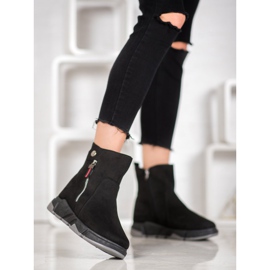 SHELOVET Stivali alla moda in pelle scamosciata nero 1