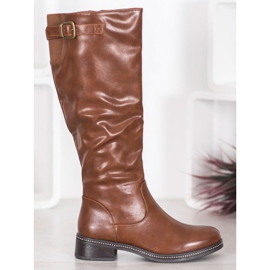Abloom Stivali alti con zirconi marrone 1