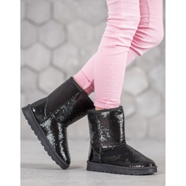 SHELOVET Mukluki con paillettes nero 1