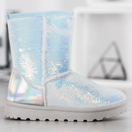 SHELOVET Mukluki con paillettes bianco 1