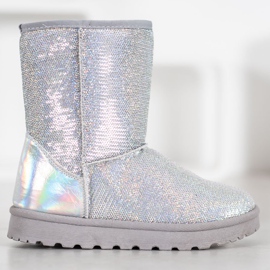 SHELOVET Mukluki con paillettes grigio 2