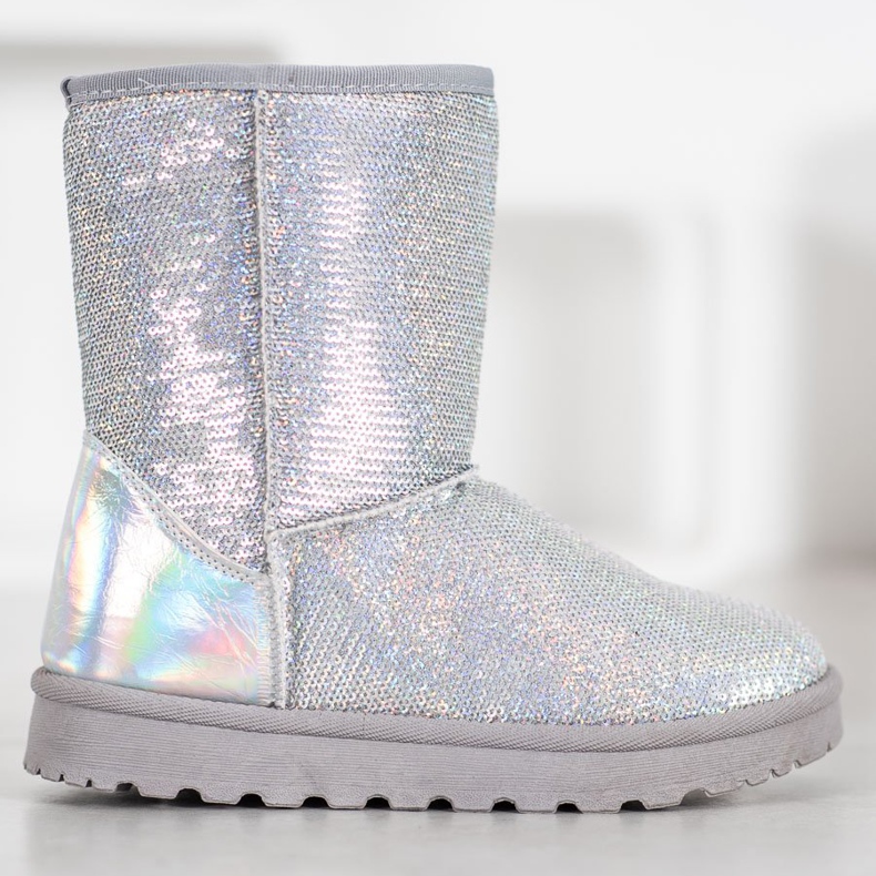 SHELOVET Mukluki con paillettes grigio 2