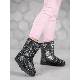 SHELOVET Mukluki caldo con paillettes nero 2
