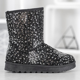 SHELOVET Mukluki caldo con paillettes nero 1