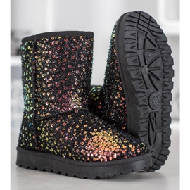 SHELOVET Mukluki caldo con paillettes nero 1