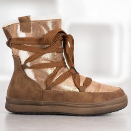 SDS Stivali da neve caldi marrone d'oro 2