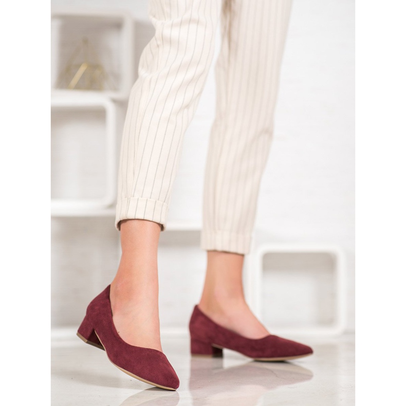 SHELOVET Décolleté con tacco piatto rosso 1