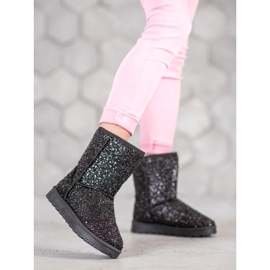 SHELOVET Mukluki caldo con paillettes nero 1