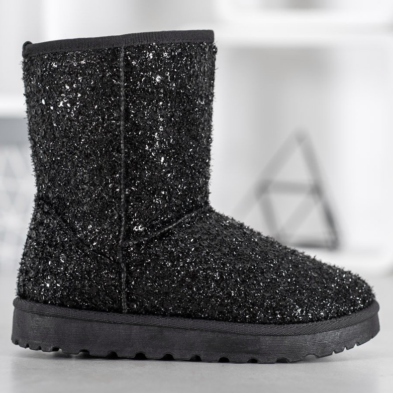 SHELOVET Mukluki caldo con paillettes nero 2