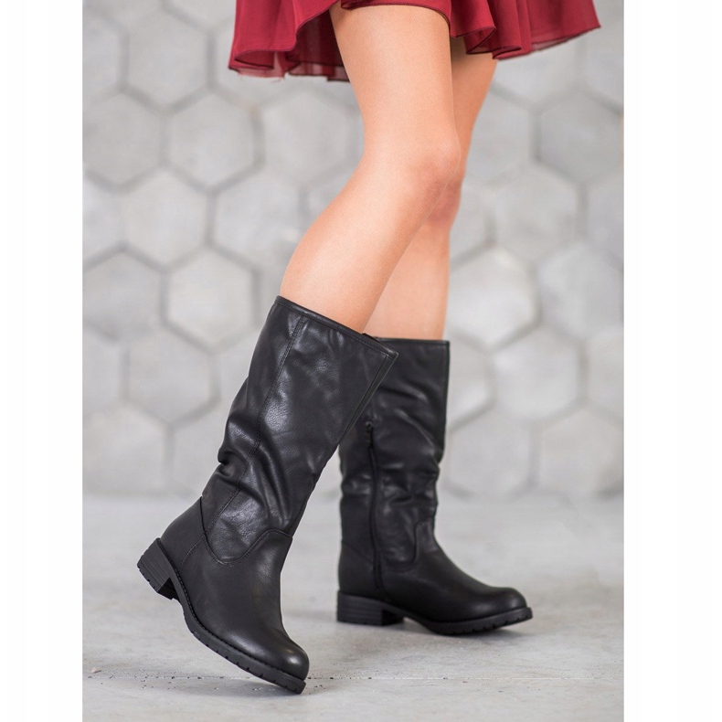 SDS Stivali Comodi Con Ecopelle nero 1