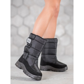 SHELOVET Stivali da neve caldi con velcro nero 1