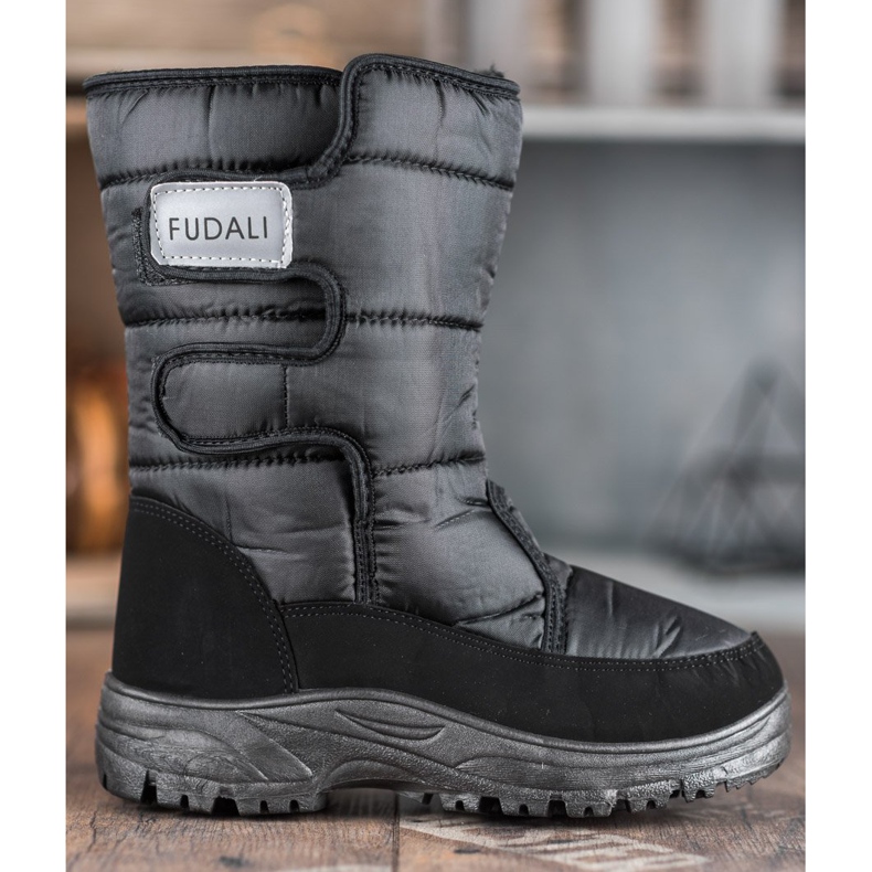 SHELOVET Stivali da neve caldi con velcro nero 2