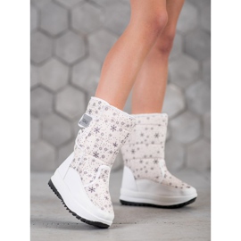 SHELOVET Stivali da neve in velcro bianco 2