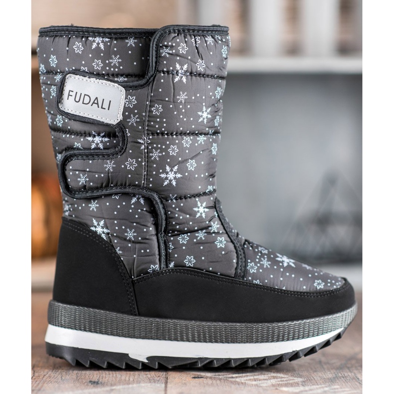 SHELOVET Stivali da neve in velcro nero 2