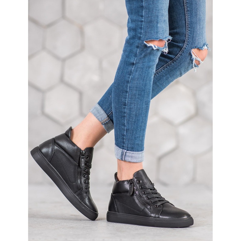 Sergio Leone Sneakers nere sulla piattaforma nero 1