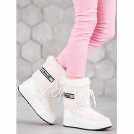 Small Swan Stivali da neve alla moda con lacci bianco 1