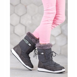 Small Swan Stivali da neve alla moda con lacci grigio 1