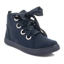 Stivaletti in pelle scamosciata Bows TL0147 Navy Blue nero 1