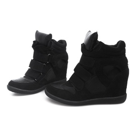 Sneakers con zeppa FY8515 Nere nero 1