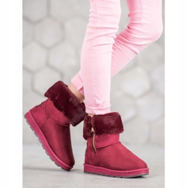 Bona Mukluki con gambo arrotolato rosso multicolore 1