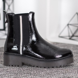 Sergio Leone Stivaletti Chelsea Fashion laccati nero 2