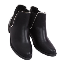 Stivaletti Chelsea neri con perline Q-30 Black nero 1