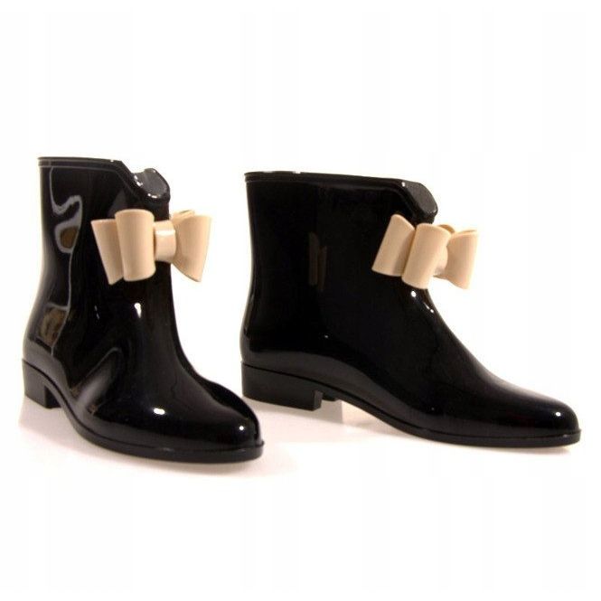 Stivali Wellington con fiocco Y014 Black nero 1